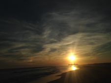 Sunset On Lido Beach, Long Island. Stock Images