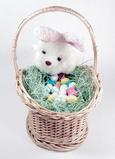 Easter Bunny And Basket 2 Stock Image