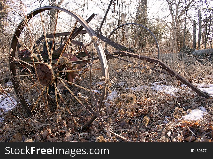 An old rusty wheel
