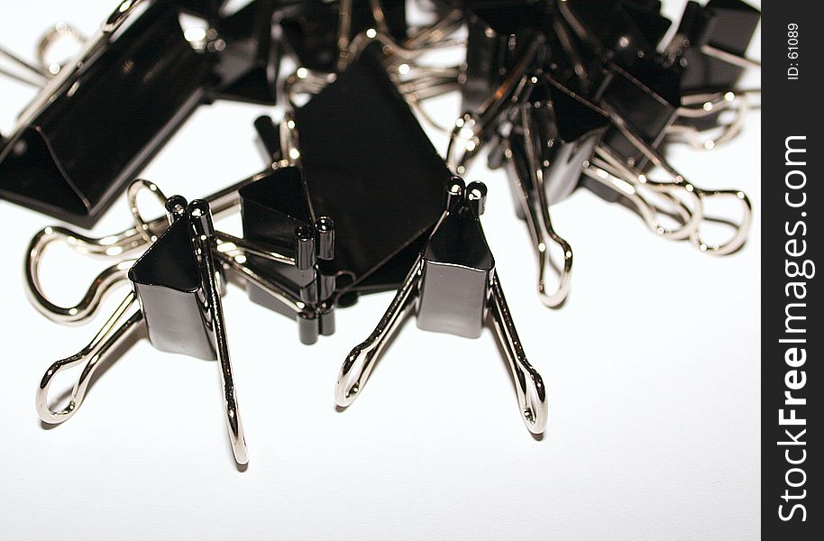 Stack of bull clips with space for wording at the bottom