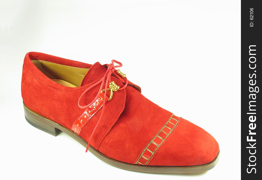 Red suede shoe