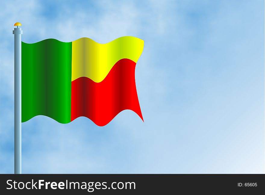 National flag of Benin with space in the background for text.
