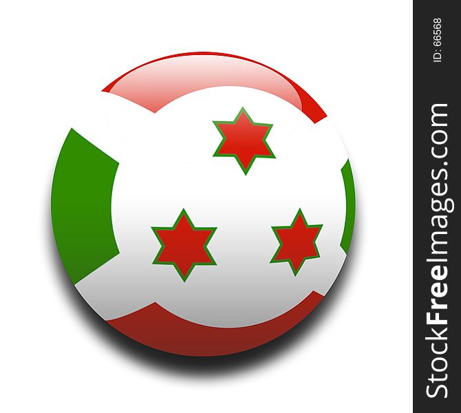Burundi flag in the style of a ball