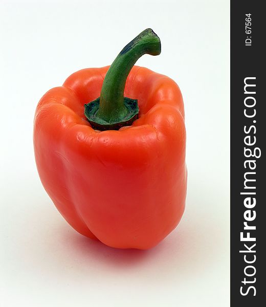 Single Vivid Orange Pepper Still Life. Single Vivid Orange Pepper Still Life