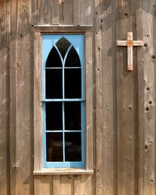 Blue Church Window Royalty Free Stock Photography