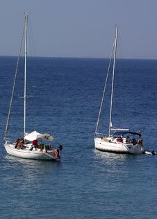 Sailboats Anchored In Bay Stock Image Sailboats Anchored In Bay Stock Image