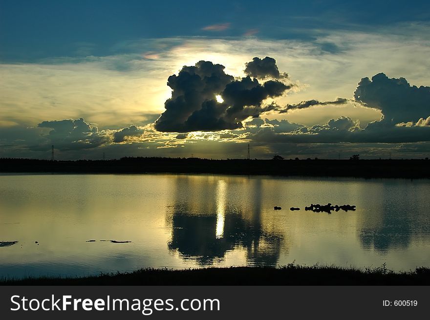 The reflex in the lake is like a old castle. The reflex in the lake is like a old castle