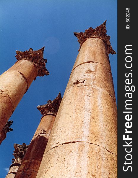Columns of Jerash. Columns of Jerash