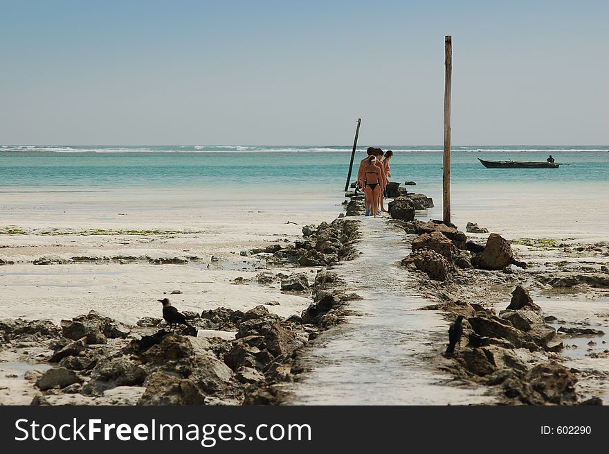 Group of tourist in Zanzibar. Group of tourist in Zanzibar.