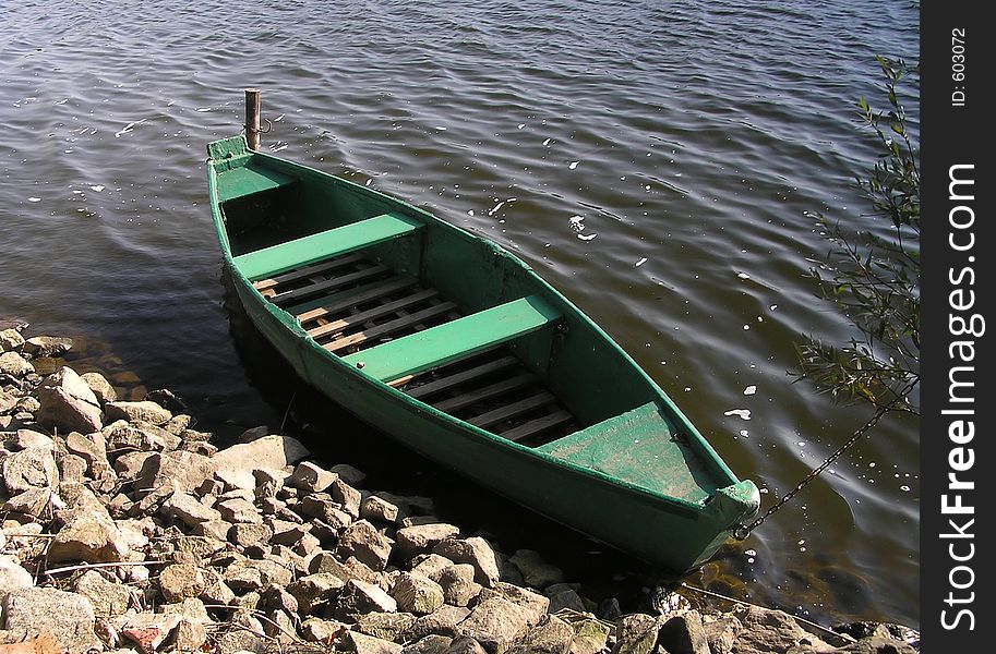 Small green boat