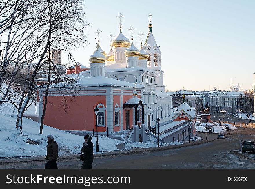 Spasskaya ñ¨¡°el with cathedral temple in honour of Ioann's Predtecha birth on bottom town, Nizniy Novgorod. Spasskaya ñ¨¡°el with cathedral temple in honour of Ioann's Predtecha birth on bottom town, Nizniy Novgorod