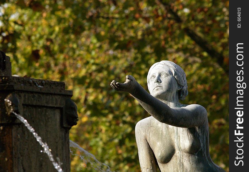 Statue begging for some water at karlsruhe. Statue begging for some water at karlsruhe
