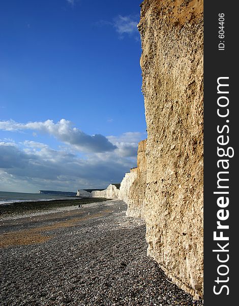 Beach below cliffs