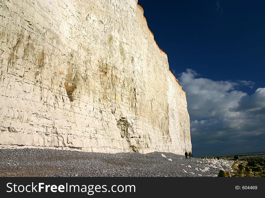 Beach below cliffs, Seven Sisters, East Sussex, UK