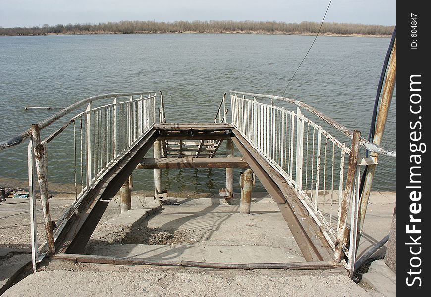 Stairway to water, Astrakhan, Russia