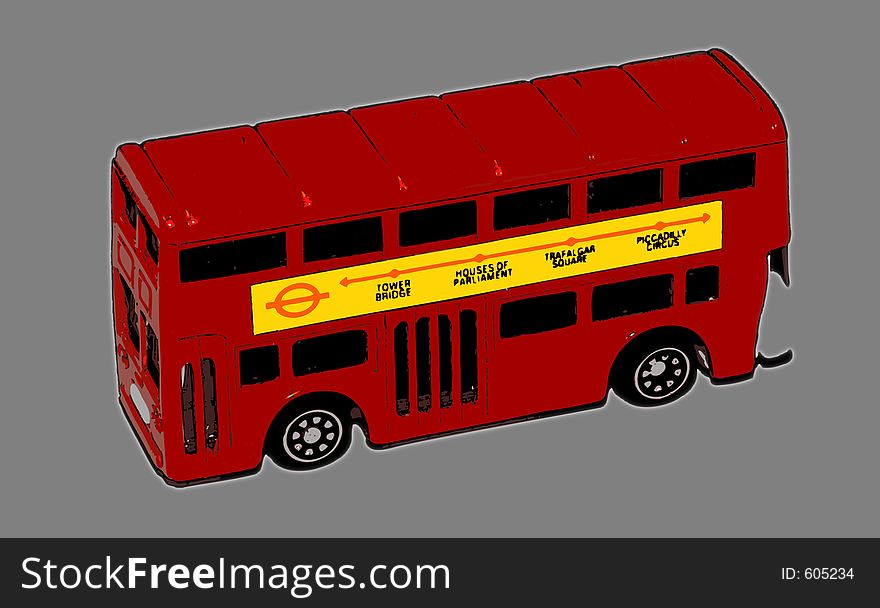Illustration - Red London Bus. Illustration - Red London Bus