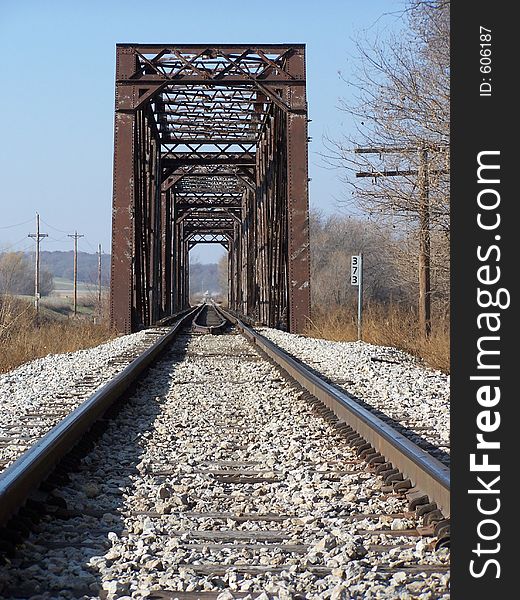 Old railroad Trestle in rural Iowa.
