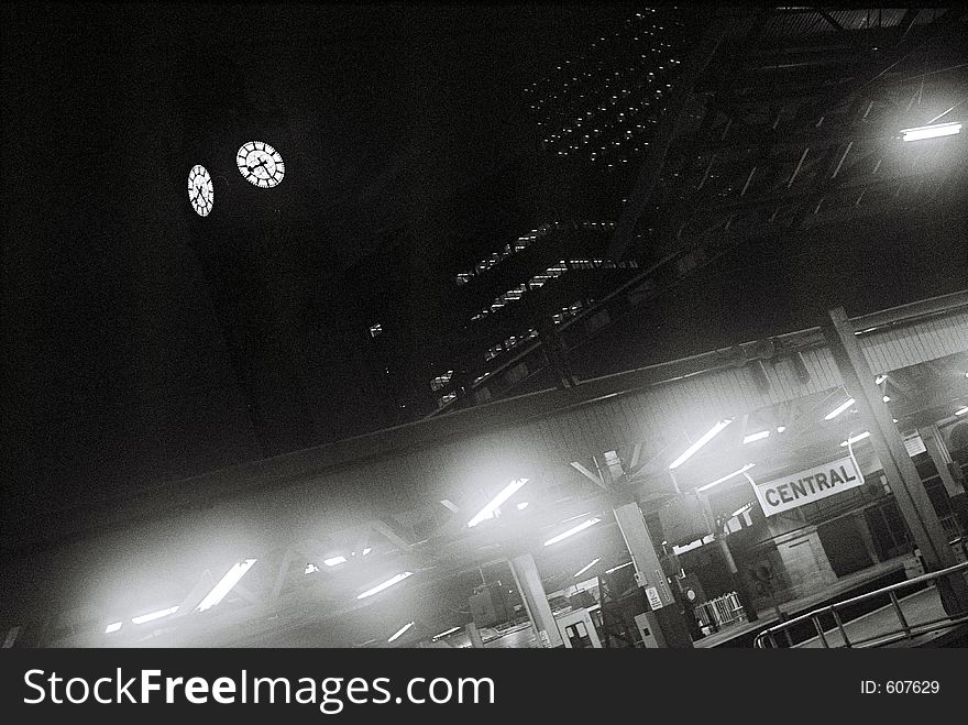 Central Station - Sydney - Australia. Early evening - Country trains platforms