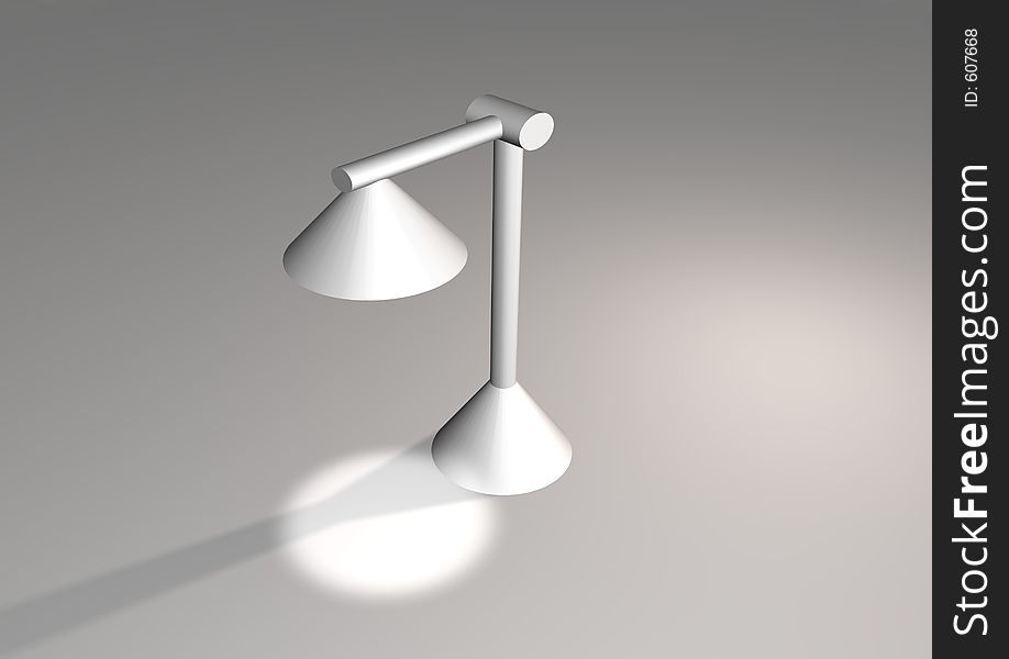 Simplistic illustrated grey lamp with shadow. Simplistic illustrated grey lamp with shadow