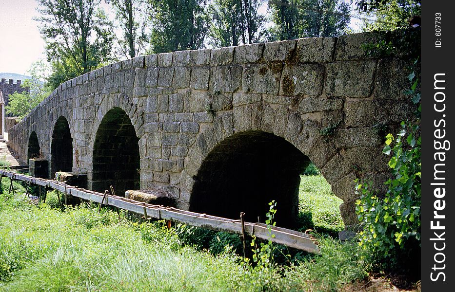 Ancient Roman bridge, near MarvÃ£o,eastern Portugal,E.U., close to the bordes with Spain. The Romans dominated the Iberian Peninsula for a long time in the past.