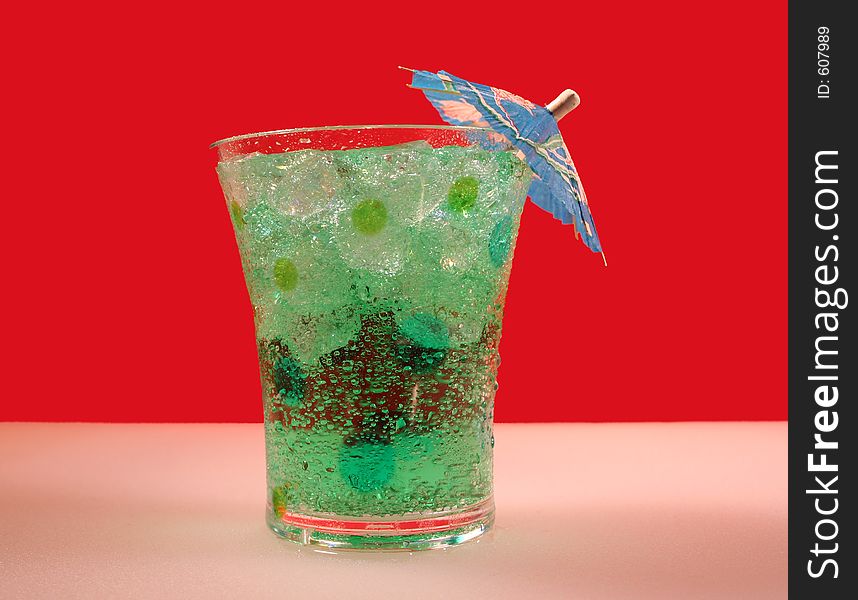A cool summer green tropical drink. A cool summer green tropical drink