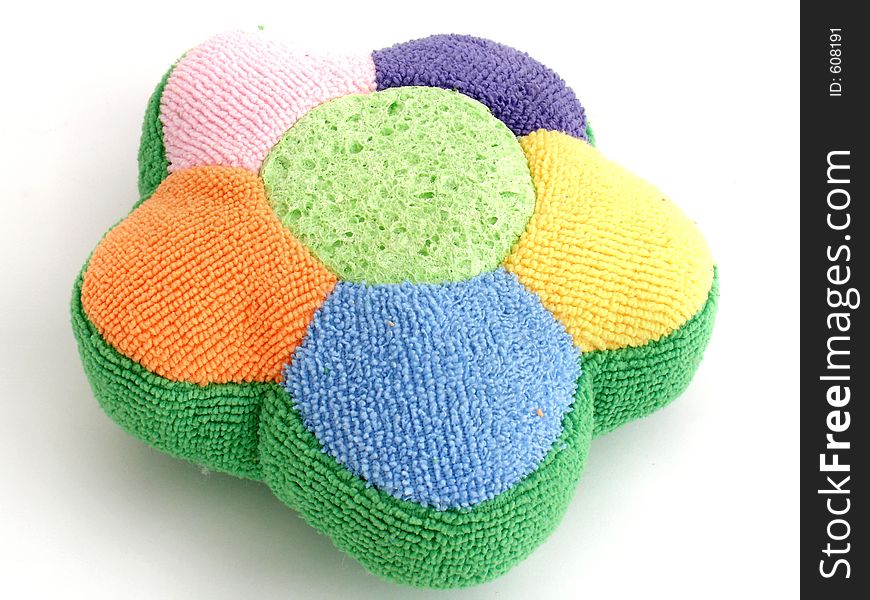 Flower shaped colorful bath sponge