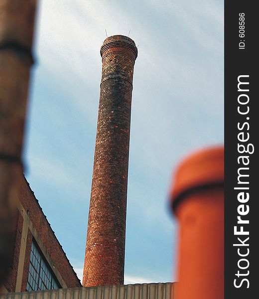 Smoke stack on abandoned building