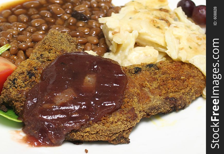 Close Up Of Cranberry Glazed Pork Chop