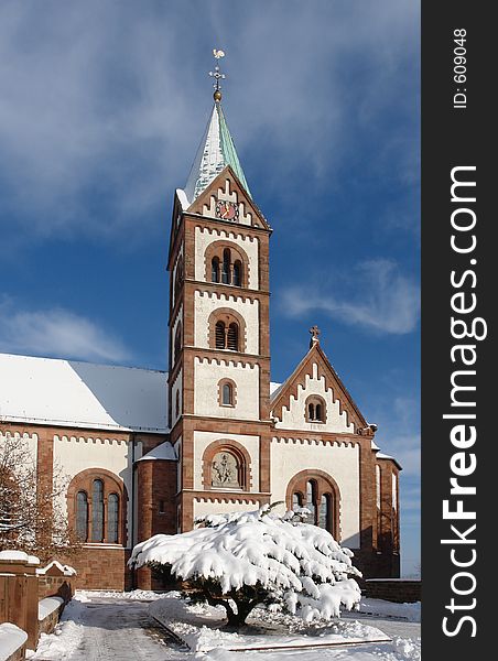 This interesting 19th century church can be found in the hilly western part of the Palatinate area of Germany. This interesting 19th century church can be found in the hilly western part of the Palatinate area of Germany