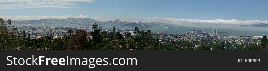Panoramic Shot of San Francisco and the Bay Area. Panoramic Shot of San Francisco and the Bay Area