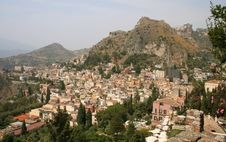 Panoramic Of Taormina, Sicily Royalty Free Stock Photography