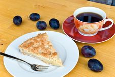 Slice Of Apple Cake With Coffee Royalty Free Stock Photography Slice Of Apple Cake With Coffee Royalty Free Stock Photography