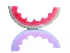 Partly Eaten Watermelon Stock Images