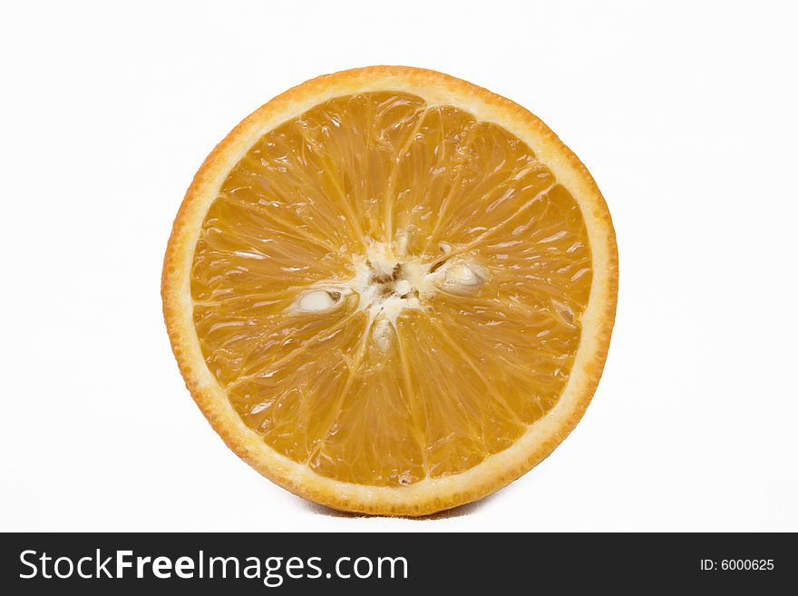 Juicy orange on wite background