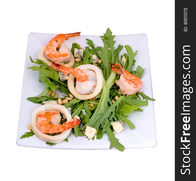 Fresh salad with vegetables and shrimps. Fresh salad with vegetables and shrimps