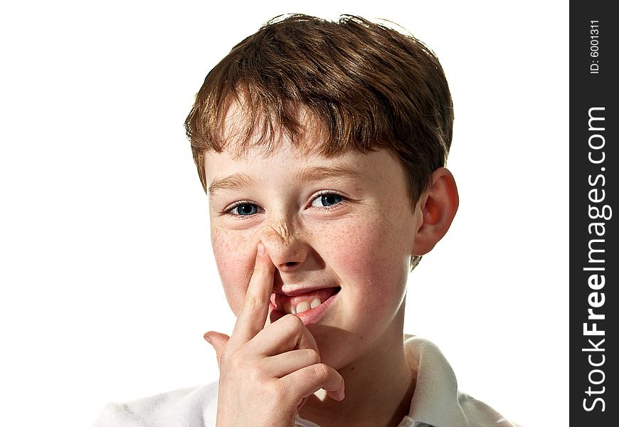 Boy Scratching Nose