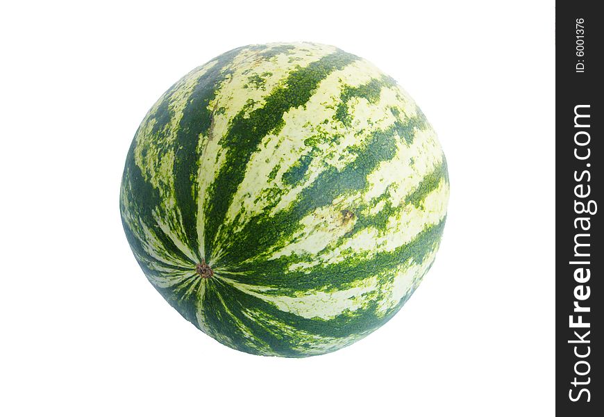 Whole Water Melon Isolated On A White Background. Whole Water Melon Isolated On A White Background