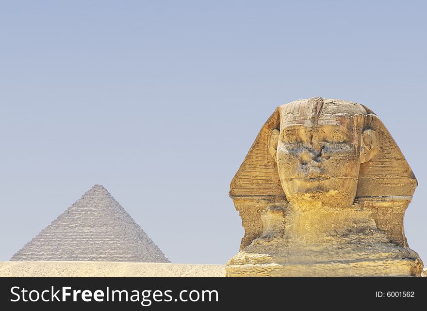 The great pyramid and Sphinx taken in Cairo Egypt Africa