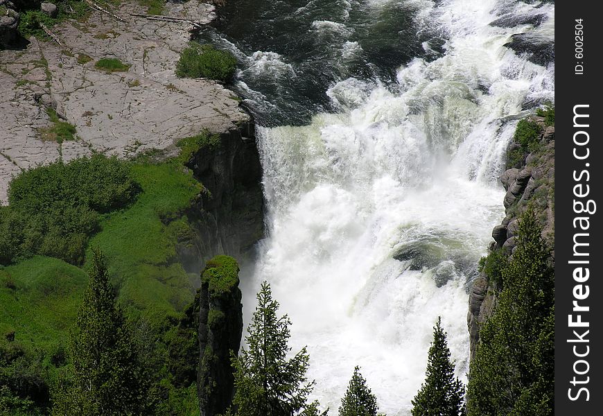 This was taken of the Lower Mesa Falls in Idaho.  We were quite a ways above this - I could see no other traveled path closer than this.