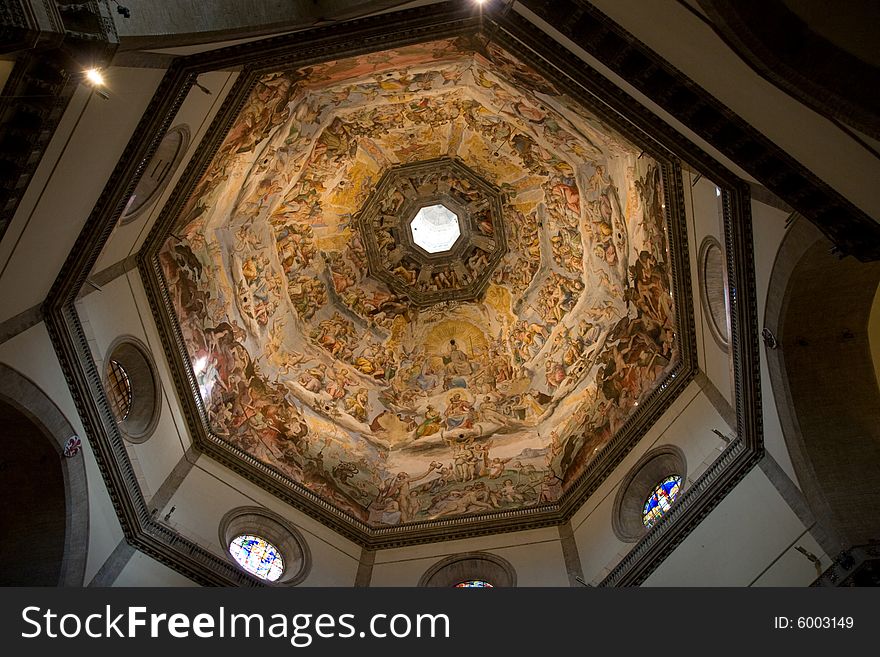 Interior shot of the dome of the Basilica di Santa Maria del Fiore, Florence, Italy. Interior shot of the dome of the Basilica di Santa Maria del Fiore, Florence, Italy