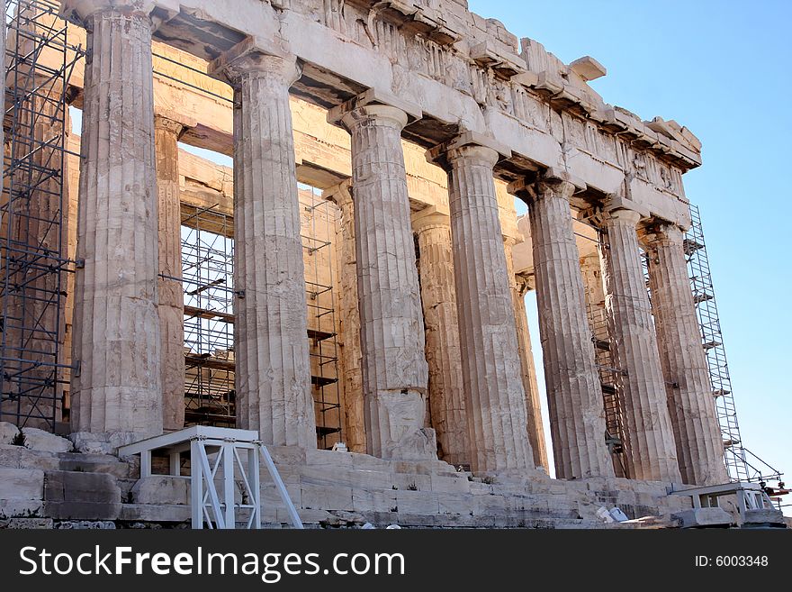 Details of Parthenon, Acropolis in Athens � Greece