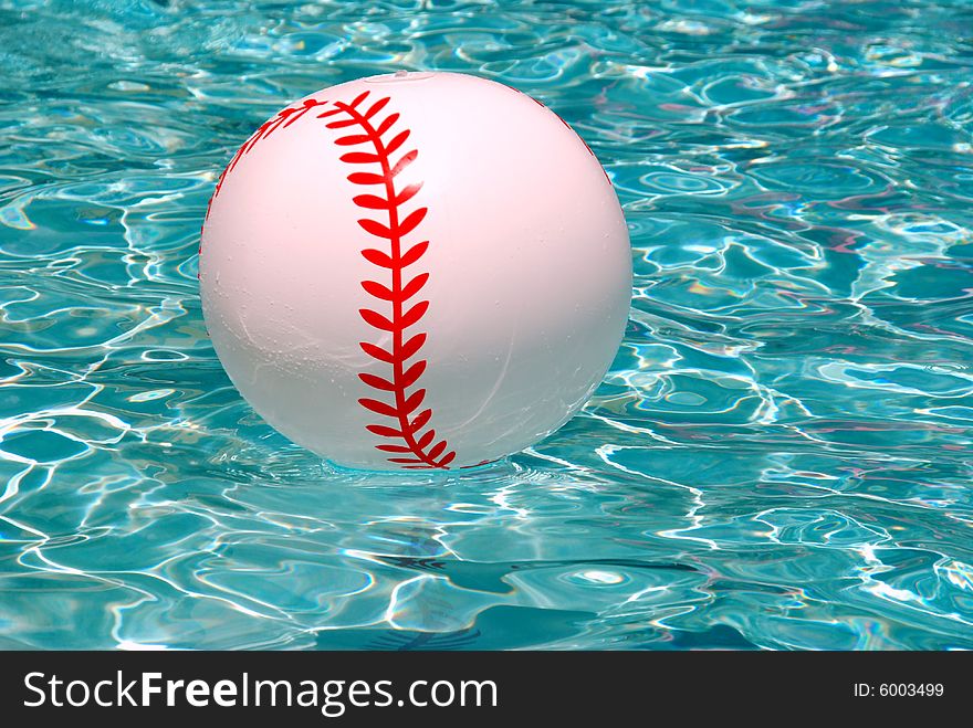 White big baseball ball in pool