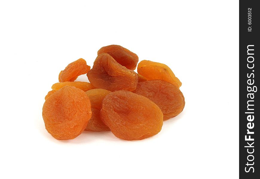 Dried apricot fruits isolated on white background. Dried apricot fruits isolated on white background