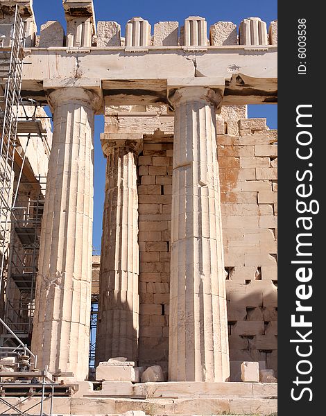 Details of Parthenon, Acropolis in Athens ï¿½ Greece