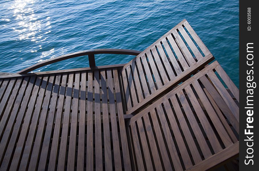 Chair at the beach (with space for text)