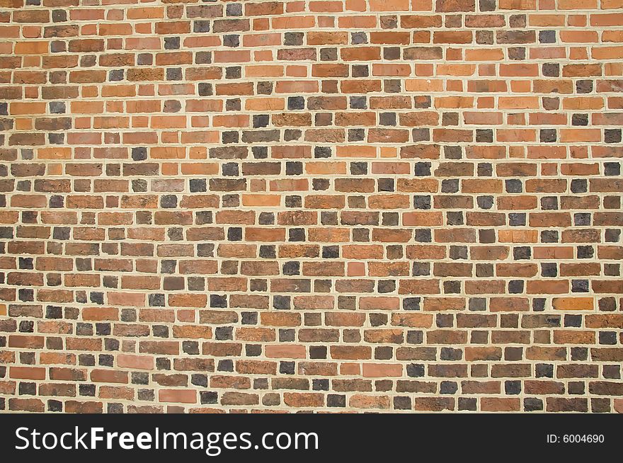 Colored stone brick wall