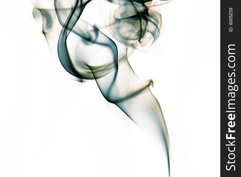 Colorful smoke curls isolated on white. Colorful smoke curls isolated on white