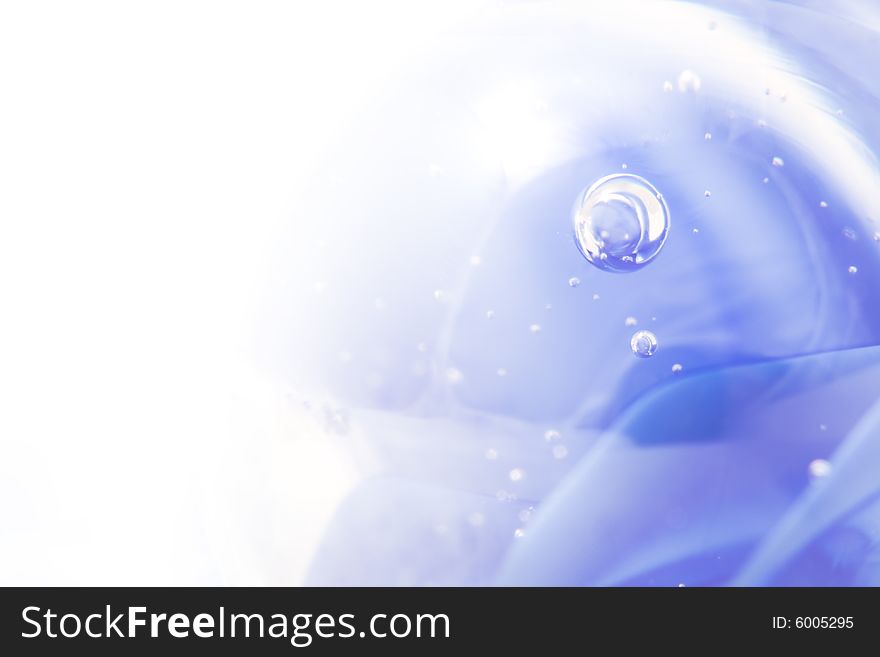 Abstract blue illustration with bubble, copy space for text