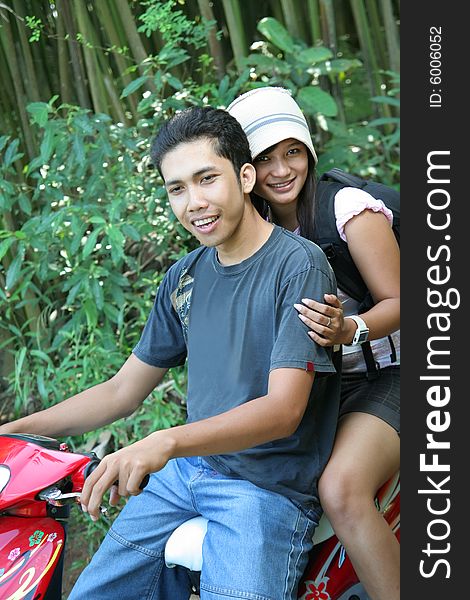 Motorcycle is suitable for traveling at tropical country. Motorcycle is suitable for traveling at tropical country
