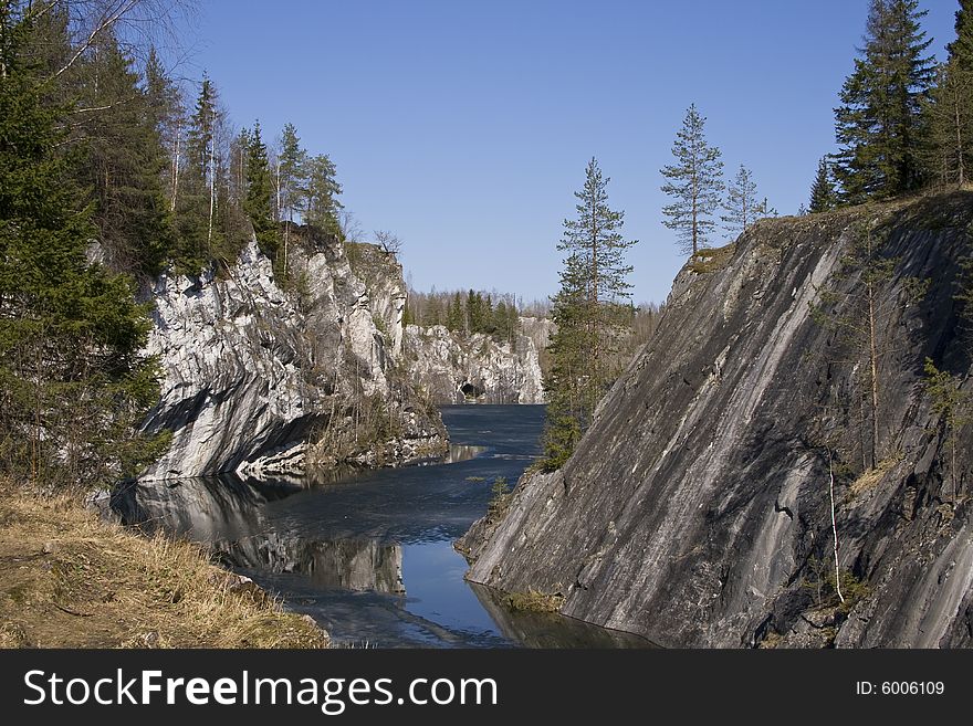 Marble lake and Kareliyas, Russia